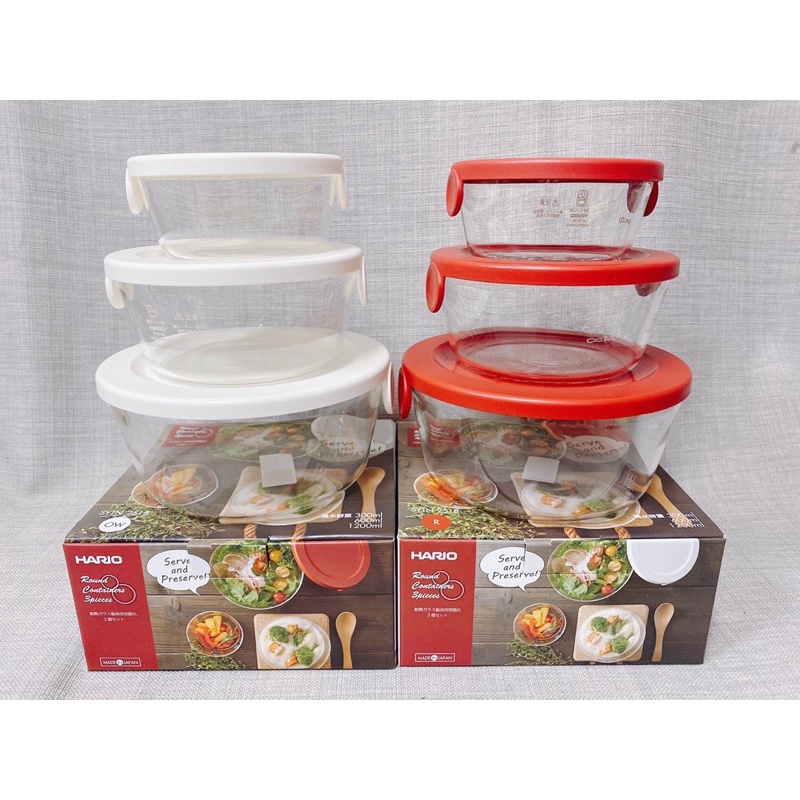 HARIO圓形玻璃保鮮盒3件組MST-3018