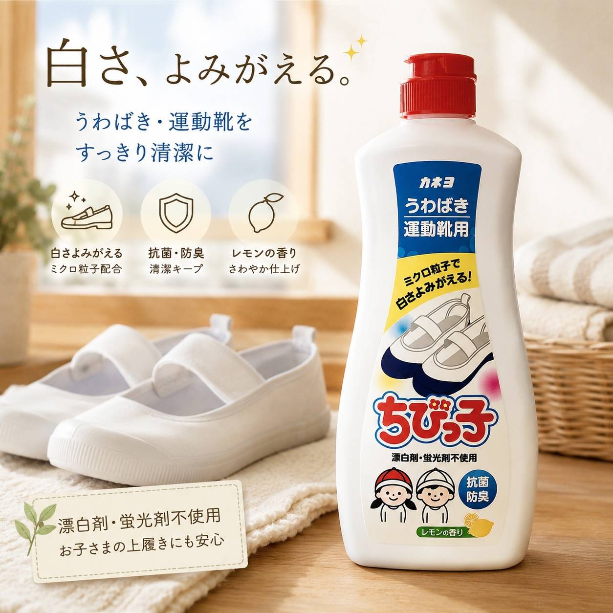 日本製 Kaneyo 鞋用清潔劑400g｜檸檬香 運動鞋清潔 白鞋去污 布鞋清潔 抗菌防臭