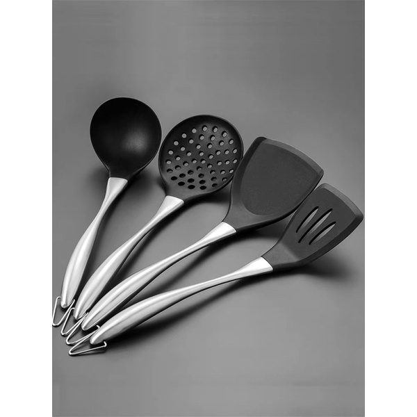 不銹鋼矽膠餐具 304不銹鋼 矽膠 鍋鏟 麵撈 撈水餃 湯勺 湯匙 餐具