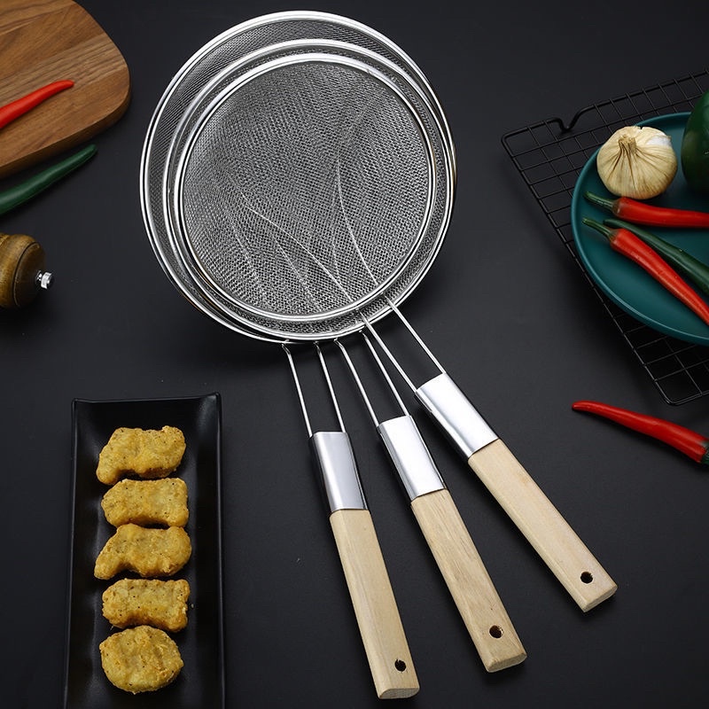 撈網 油炸網 炸物網 炸物 濾油 油網 漏勺 過濾網 木柄撈網