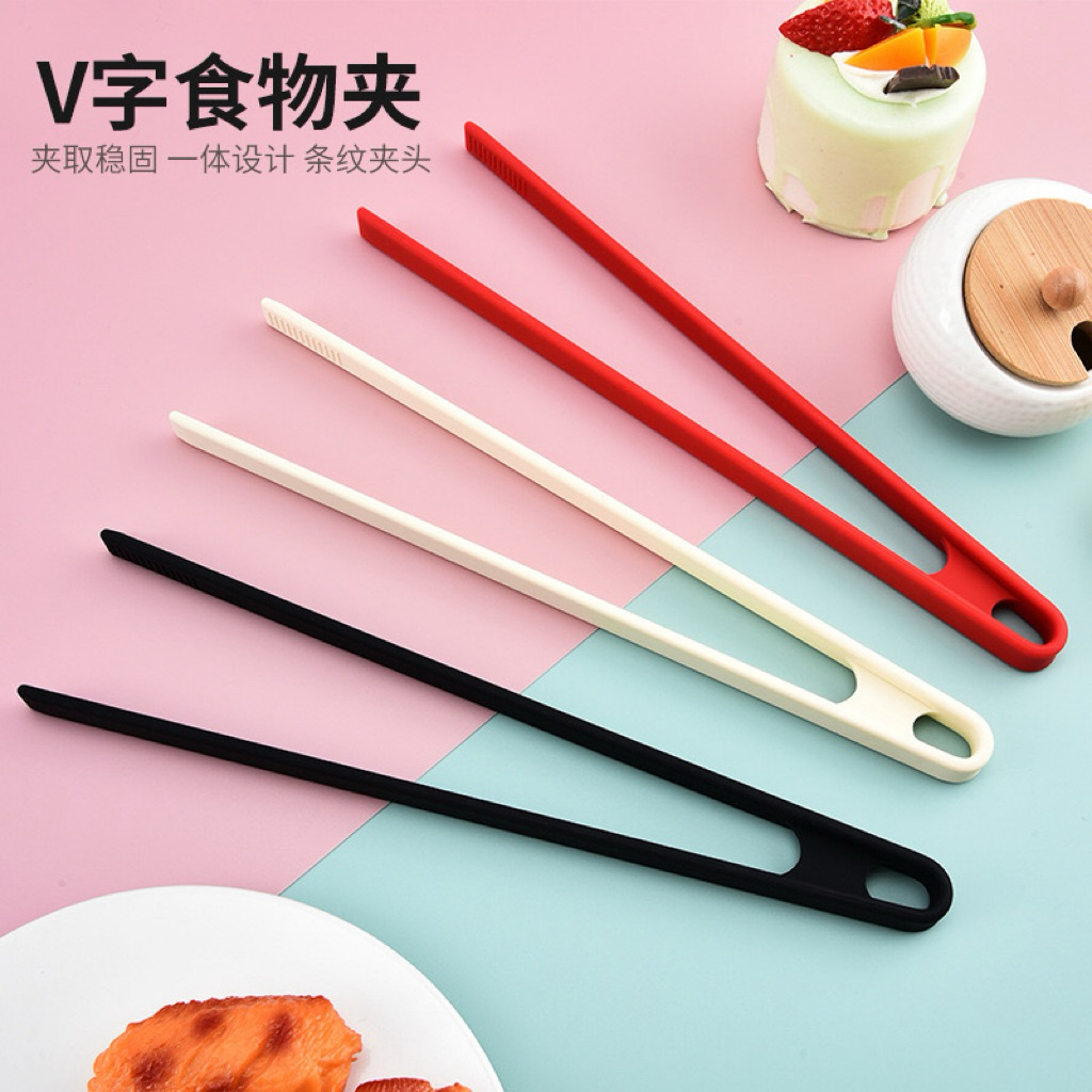 真新矽膠食品夾 食品夾 烤肉夾 料理夾 夾子 矽膠夾 耐熱200度 V型夾
