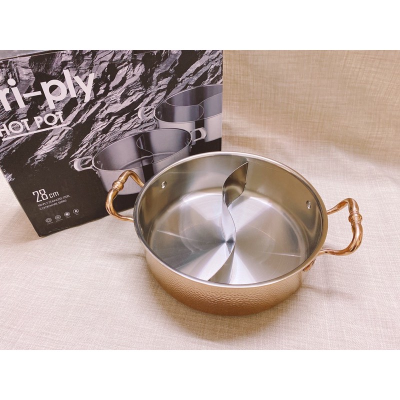 三層鋼鍛造錘點火鍋/鴛鴦