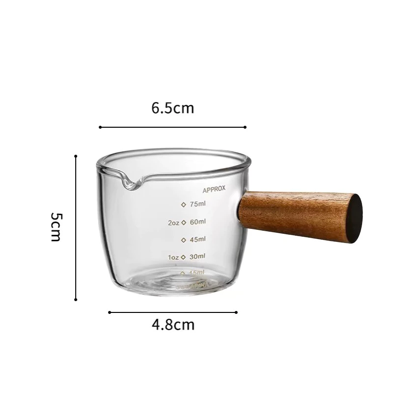 木柄單嘴玻璃醬汁杯75ml