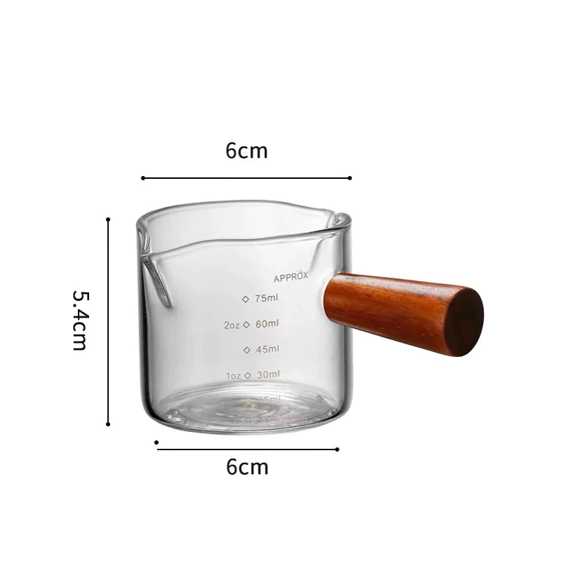 木柄雙嘴玻璃醬汁杯75ml